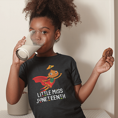 Alternative view of Little Miss Juneteenth Youth Shirt