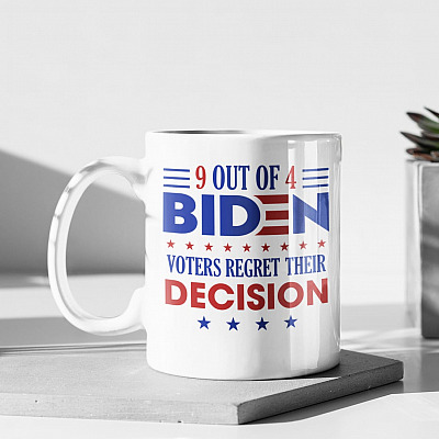 Anti Biden 9 Out of 4 Biden Voters Regret Their Decision Coffee Mug - Color Changing Mug