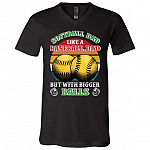 softball, Black, V-Neck T-Shirt