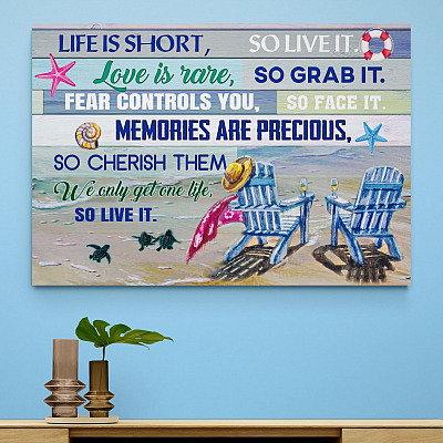 Life Is Short So Live It Framed Canvas - Unframed Poster - Love Beaches Gift Decor