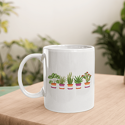 Lesbian Plant LGBT Ceramic Coffee Mug - Beer Stein - Water Bottle - Color Changing Mug
