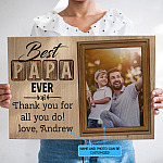 Personalized Photo Best Papa Ever Thank You For All You Do Wrapped Framed Canvas Prints - Unframed Poster