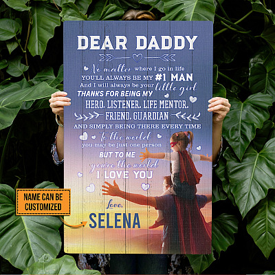 Personalized Daughter Dear Dad No Matter Where I Go In Life You'll Always Be My Man Framed Canvas Prints
