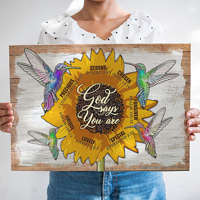 God Says You Are Strong Psalm 18 35 Chosen John 15 16 Precious Framed Canvas - Unframed Poster