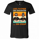 Personalized Like Father Tshirt, Black, V-Neck T-Shirt