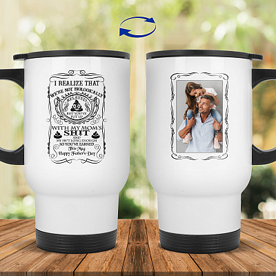 14 oz. White Travel Mug