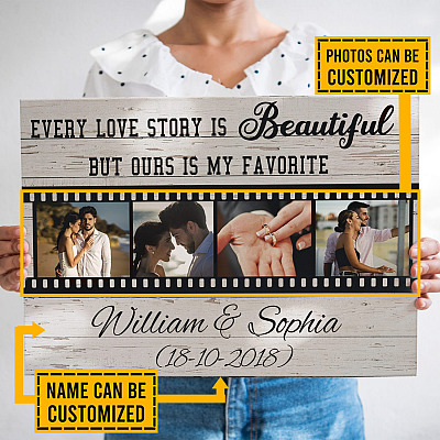 Alternative view of Custom Photo Every Love Story Is Beautiful But Ours Is My Favorite Framed Canvas - Unframed Poster - Anniversary Gift