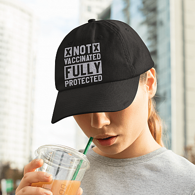 Alternative view of Not Vaccinated Fully Protected Anti Vaccine Pro Guns Twill Cap - High-Profile Snapback Hat - Trucker Hat