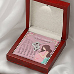 From Mom to My Daughter on Your Pregnancy Is the Only Time in Life Double Heart Pendant Necklace