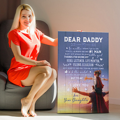 Alternative view of From Daughter Dear Dad No Matter Where I Go In Life You'll Always Be My Man Framed Canvas - Unframed Poster