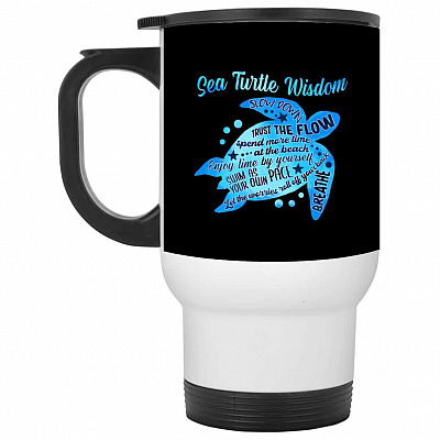 14 oz. White Travel Mug