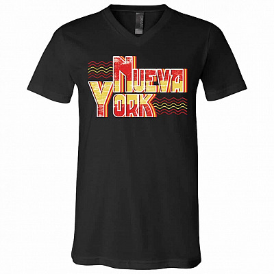 Nueva York, Black, V-Neck T-Shirt
