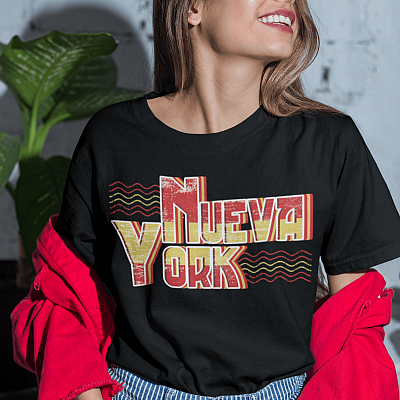 Alternative view of Nueva York New York Retro Vintage Spanish T-Shirt - V-Neck Shirt