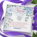 Personalized Nurse Strong To Tolerate Everything And Soft To Understand Everyone Love Knot Necklace