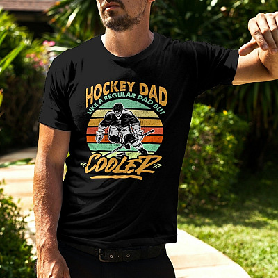 Alternative view of Hockey Dad Like A Regular Dad But Cooler T-shirt - Funny Ice Hockey Shirt For Men