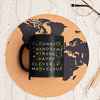 Alternative view of Happy Fathers Day Kids Dad Crossword Coffee Mug - Beer Stein - Water Bottle