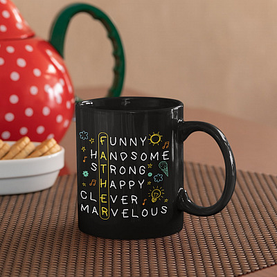 Happy Fathers Day Kids Dad Crossword Coffee Mug - Beer Stein - Water Bottle