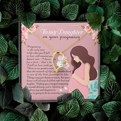 From Mom to My Daughter on Your Pregnancy Is the Only Time in Life Forever Love Pendant Necklace