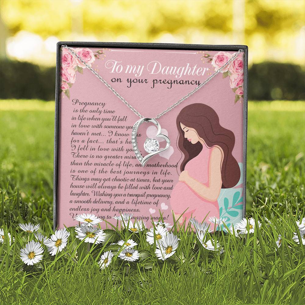 From Mom to My Daughter on Your Pregnancy Is the Only Time in Life Forever Love Pendant Necklace