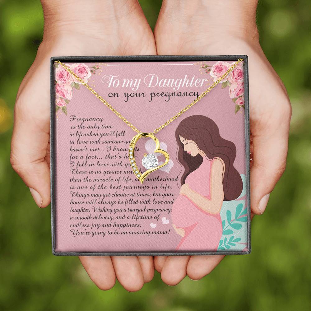 From Mom to My Daughter on Your Pregnancy Is the Only Time in Life Forever Love Pendant Necklace