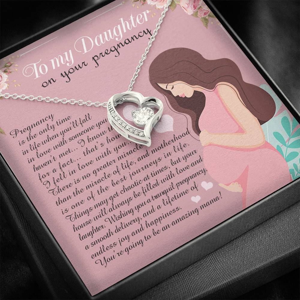 From Mom to My Daughter on Your Pregnancy Is the Only Time in Life Forever Love Pendant Necklace