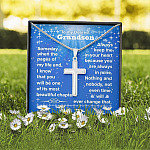 To My Grandson You Will Be One Of My Most Beautiful Chapters Artisan Crafted Cross Necklace