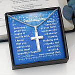 To My Granddaughter You Will Be One Of My Most Beautiful Chapters Artisan Crafted Cross Necklace