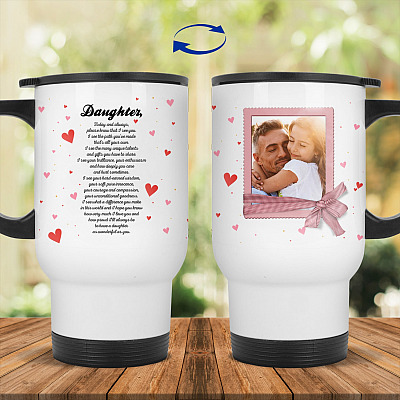 14 oz. White Travel Mug