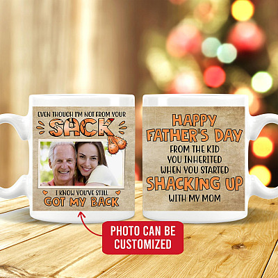 Alternative view of Personalized Photo Even Though I'm Not from Your Sack Fathers Day 2 Sided Mug-Beer Stein-Water Bottle-Color Changing Mug