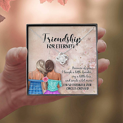 Friendship For Eternity Love Knot Necklace - Friendship Necklace For Best Friend Gift - Bestie Necklace