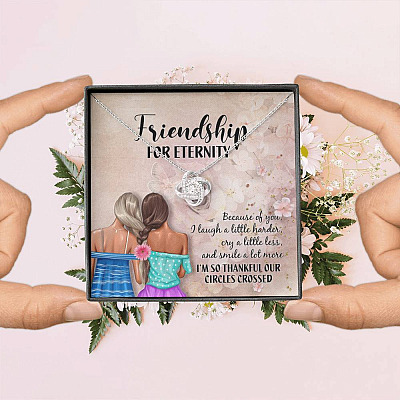 Friendship For Eternity Love Knot Necklace - Friendship Necklace For Best Friend Gift - Bestie Necklace
