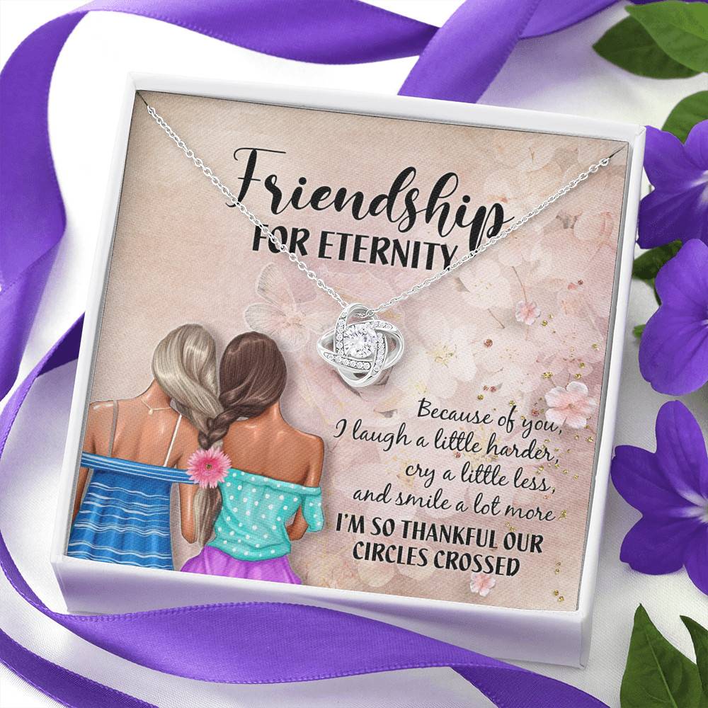 Friendship For Eternity Love Knot Necklace - Friendship Necklace For Best Friend Gift - Bestie Necklace
