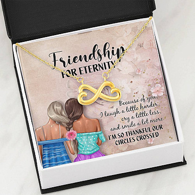 Friendship For Eternity Joined Infinity Heart Pendant Necklace - Friendship Necklace For Best Friend Gifts