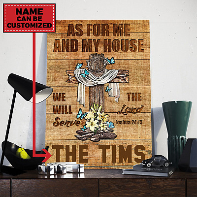 Alternative view of Personalized As For Me And My House We Will Serve The Lord Framed Canvas Print - Unframed Poster - Wall Art