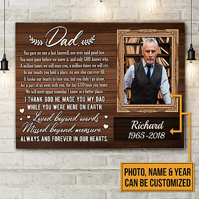 Alternative view of Personalized You Gave No One A Last Farewell Dad Forever In Our Hearts Unframed Poster - Home Decor Wall Art