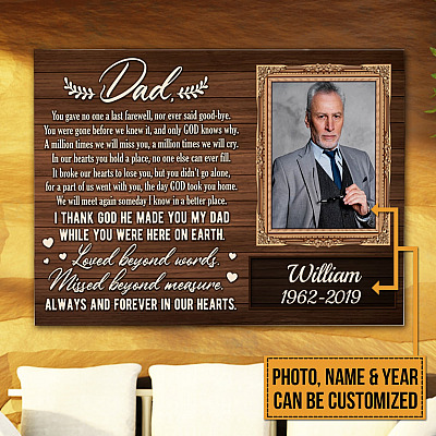 Personalized You Gave No One A Last Farewell Dad Forever In Our Hearts Unframed Poster - Home Decor Wall Art
