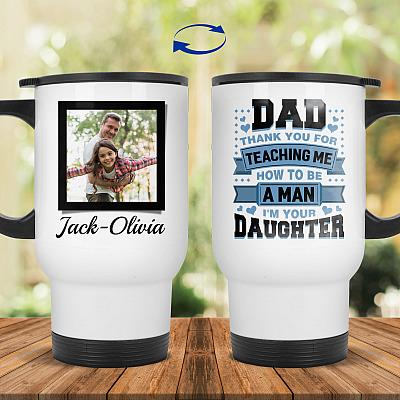 14 oz. White Travel Mug