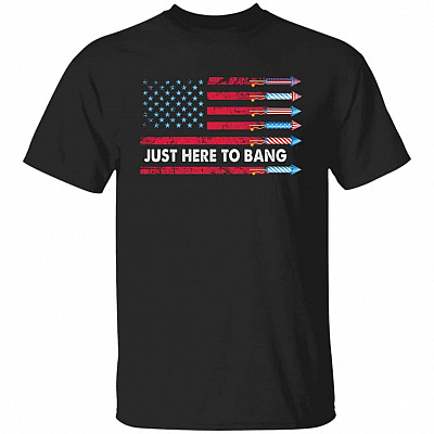 Just Here To Bang Tshirt, Black, Unisex T-Shirt