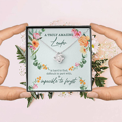 A Truly Amazing Leader Is Hard To Find Love Knot Necklace - Boss Necklace Retirement Gift - Leadership Gifts