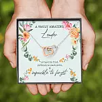 A Truly Amazing Leader Is Hard To Find Interlocking Hearts Pendant Necklace - Boss Necklace Retirement Gift