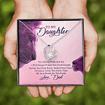 To My Daughter You Are My Pride I Will Always Protect You Forever Love Heart Pendant Necklace - Gift For Daughter