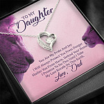 To My Daughter You Are My Pride I Will Always Protect You Forever Love Heart Pendant Necklace - Gift For Daughter
