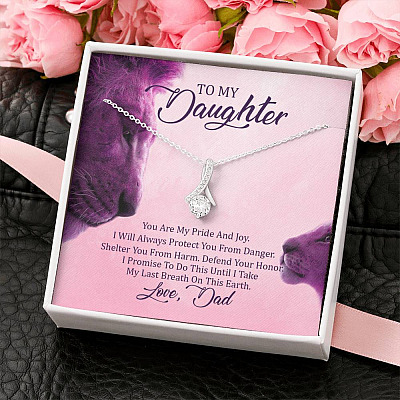 To My Daughter You Are My Pride I Will Always Protect You Alluring Beauty Pendant Necklace - Gift For Daughter