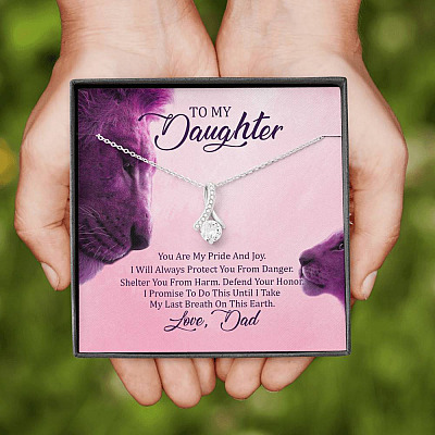 To My Daughter You Are My Pride I Will Always Protect You Alluring Beauty Pendant Necklace - Gift For Daughter