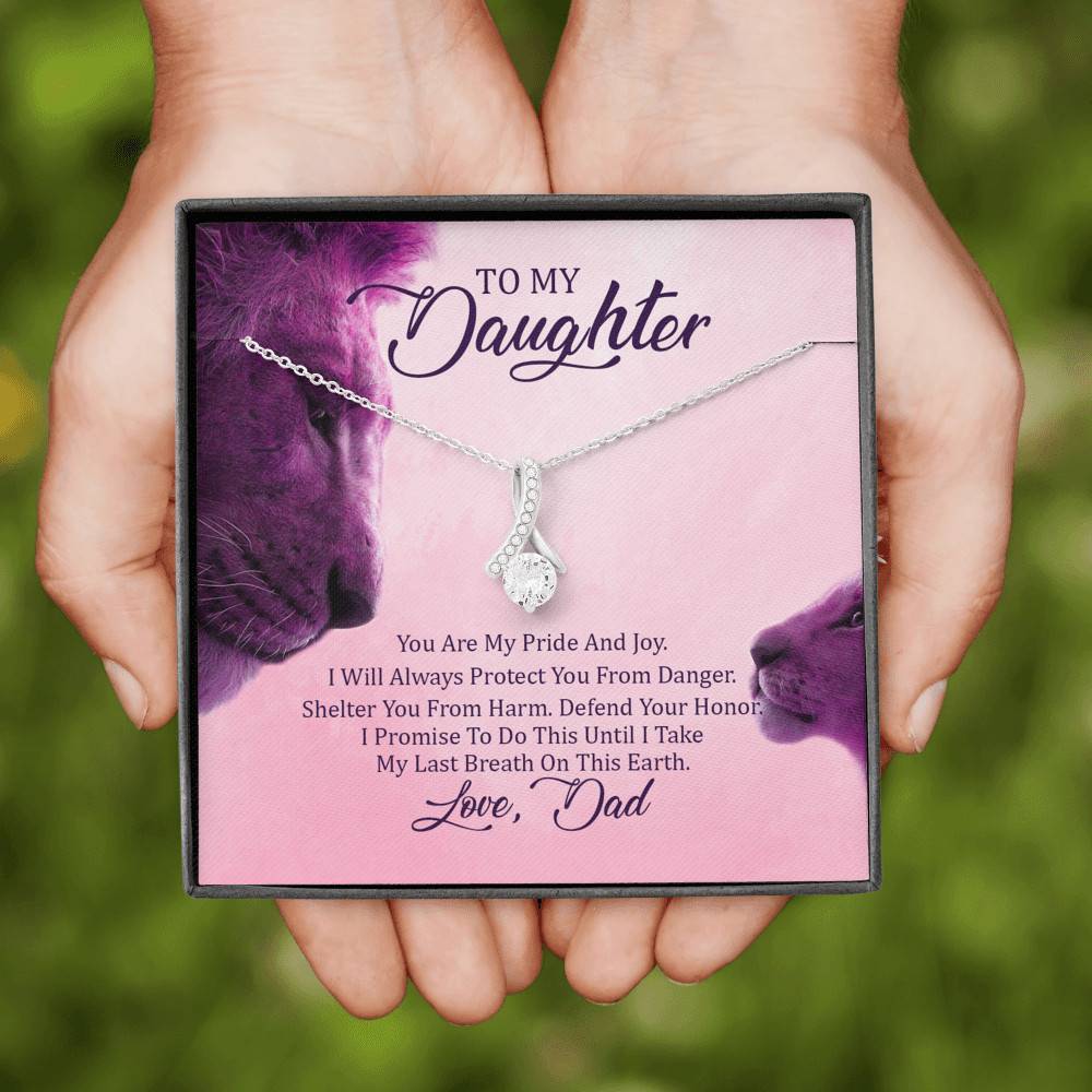 To My Daughter You Are My Pride I Will Always Protect You Alluring Beauty Pendant Necklace - Gift For Daughter
