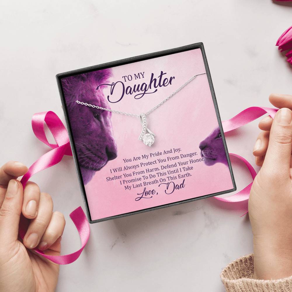 To My Daughter You Are My Pride I Will Always Protect You Alluring Beauty Pendant Necklace - Gift For Daughter