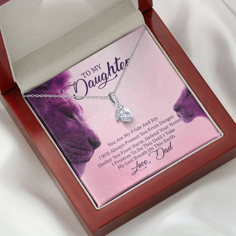 To My Daughter You Are My Pride I Will Always Protect You Alluring Beauty Pendant Necklace - Gift For Daughter