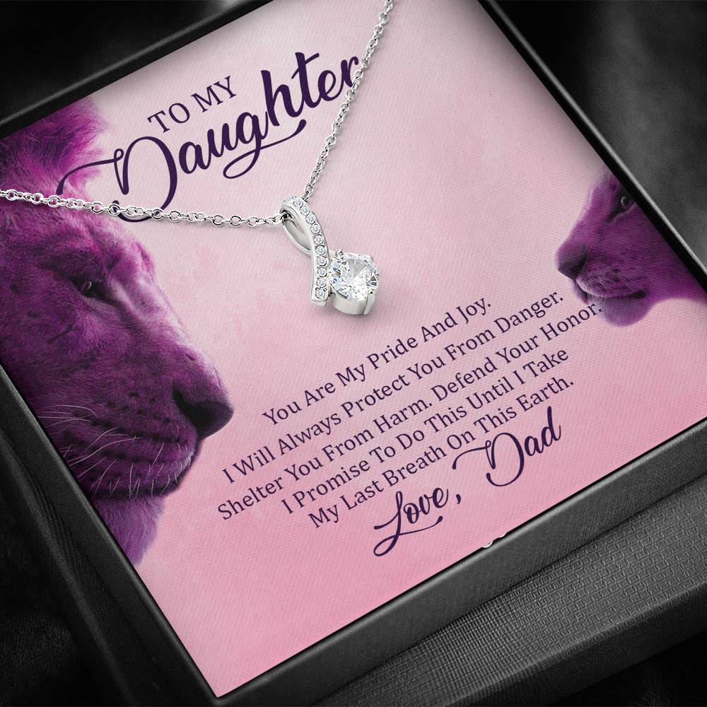 To My Daughter You Are My Pride I Will Always Protect You Alluring Beauty Pendant Necklace - Gift For Daughter
