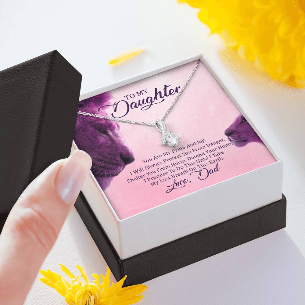 To My Daughter You Are My Pride I Will Always Protect You Alluring Beauty Pendant Necklace - Gift For Daughter