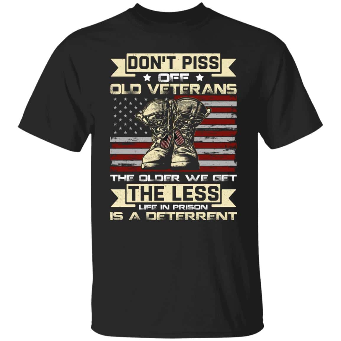 Old Veteran Shirt, Black, Unisex T-Shirt